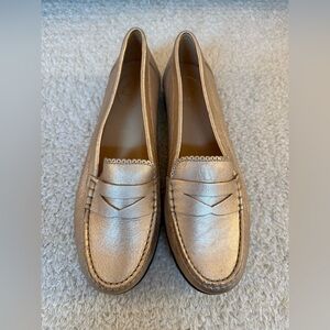 NWOT Jack Rogers Gold Penny Loafers